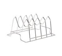 Brigros MasterCook Support pour côtes et rôtis en Acier Inoxydable, Support pour Barbecue et Four, Accessoire pour Cuisson homogène de Viande et de Ribs, Parfait pour Barbecue à gaz et Charbon