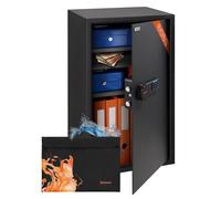 Brihard Business XXL Coffre-fort électronique LCD 102 L, 73 x 40 x 36 cm, avec pochette A4 ignifuge, 3 étagères réglables, clavier numérique et écran LCD