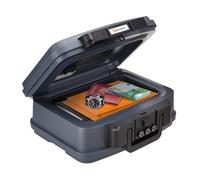 Brihard Coffre Ignifuge Certifié Portable 2117N, A5 - Boîte de Rangement Verrouillable Étanche et Ignifuge avec Serrure à Combinaison, Sécurise les Biens et Documents, H 16,5 x L 38,2 x P 32,2 cm