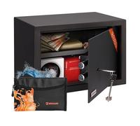 Brihard Family Coffre-fort à clé 25 x 35 x 25 cm pour Famille avec Pochette à Billets Ignifuge, coffre-fort de Sécurité 20 L avec Etagère Amovible, Coffre-fort en Acier pour Documents A4, Bijoux