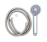 BRIKOTECH - Flexible de douche 1.50m avec pommeau - Pommeau avec 1 seul jet - anti calcaire - Garantie 3 ans - Lot de 1