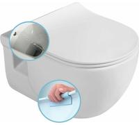 BRILLA CLEANWASH WC suspendu avec douchette bidet, sans bord de chasse, 36,5x53cm, blanc