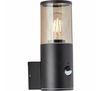 Brillant | Applique murale d'extérieur Sergioro détecteur de mouvement noir mat | 1x A60, E27, 20W, adapté aux lampes normales (non incluses)