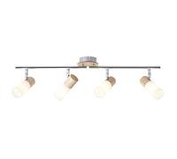 BRILLIANT lampe Babsan spot tube 4 fl. Bois clair/blanc | 4x C35, E14, 3,5W, adapté aux lampes à bougie (non incluses) | Échelle A ++ à E | Têtes pivotantes/bras rotatifs