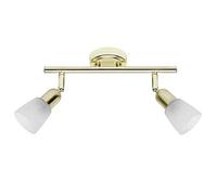Brilliant lampe spot Sofia tube 2x laiton/albâtre blanc E14 2x40W têtes pivotantes