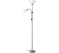 Brilliant 93008/05 Spari 4 Lampadaire à 2 Lumières 60 W E27 230 V Argent/Blanc