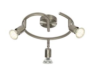 Brilliant AG G28833/13 Loona Plafonnier Spirale LED à 3 Lumières Métal 3 W GU10 Acier