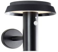 BRILLIANT Applique murale extérieure solaire noire ALVERO | in tecteur de mouvement | 4W 500lm 3000K | métal/plastique