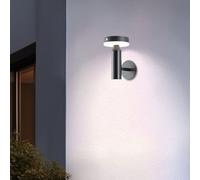BRILLIANT Applique murale solaire d'extérieur noire MAGUA | 4W 350lm 4000K | métal/plastique