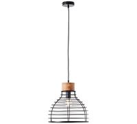 Brilliant Avia suspension 35cm noir/bois, métal/bois, 1x A60, E27, 52W