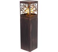 BRILLIANT Borne d'éclairage rustique WHITNEY | Borne d'éclairage brune protégée contre les projections d'eau pour l'extérieur | métal/plastique | 59cm de hauteur | 1x E27 douille max. 52W