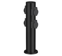 BRILLIANT - DODY Borne avec 4 prises noir métal/plastique E27 LED xW IP44 - Jardin - Extérieur - Electrique