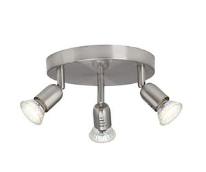 Brilliant G28834/13 Plafonnier Rond Acier 3 x GU10 2,5 W LED Métal Argent
