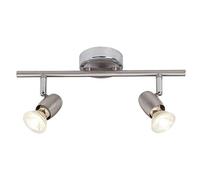 Brilliant G54813/77 Wesley Spot de Plafond LED à 2 Lumières 2,5 W GU10 230 V Acier/Chrome