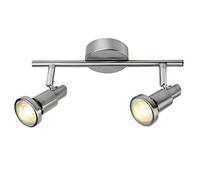 Brilliant G57413/77 Ryan Spot de Plafond LED à 2 Lumières 7 W GU10 230 V Acier/Chrome