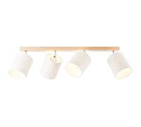 BRILLIANT Galance spot bar 4 flammes bois clair/éclairages intérieurs blancs, spots, barres | 4x A60, E27, 40W, convient aux lampes normales (non incluses)