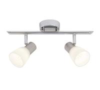Brilliant Janna Spot LED Tube 2 ampoules LED, 2 x E14 3 W, métal/verre, fer/Chromé/blanc g46113/77