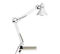 Brilliant Klemmleuchte Hobby Weiss 10802/05 65 x 17 x 70 cm, Weiß | Lampe de bureau, hauteur 70 cm, Ø 17 cm, E27, max. 40 W, orientable
