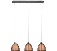 BRILLIANT lamp Relax suspension 3 lampes bronze / chrome 3x A60, E27, 60W, lampes normales gf non Chrome G
