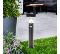 BRILLIANT Lampadaire solaire d'extérieur noir TULIP | avec détecteur de mouvement | 3W 430lm 3000K | acier inoxydable/plastique