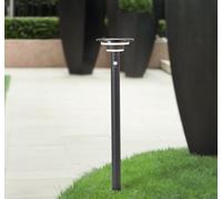 BRILLIANT Lampadaire solaire noir d'extérieur GARVINA | avec détecteur de mouvement | 3W 430lm 3000K | acier inoxydable/plastique