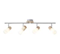 Brilliant - Lampe Babsan Spot Tube 4 Fl. Bois Clair / Blanc 4x C35, E14, 3,5w, Adapté Aux Lampes À Bougie (Non Incluses) Échelle A ++ À E Têtes Pivotantes / Bras Rotatifs