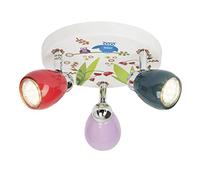 BRILLIANT lampe Birds LED Spotrondell 3flg multicolore | 3x LED-PAR51, GU10, 3W lampes à réflecteur LED incluses, (250lm, 3000K) | Échelle A ++ à E | Têtes pivotantes, Coloré
