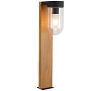 BRILLIANT Lampe Cabar Lampadaire d'extérieur 55cm bois foncé/noir | 1x A60, E27, 40W, adapté aux lampes normales (non incluses) | Indice de protection IP : 44 - protégé contre les projections d'eau