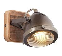 BRILLIANT lampe Carmen Spot mural en bois acier brûlé/bois | 1x PAR51, GU10, 5W, adapté aux lampes à réflecteur (non incluses) | Échelle A ++ à E | Tête pivotante