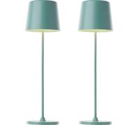 BRILLIANT Lampe de table à LED rechargeable Kaami, 2 W, 310 lm, 3000 K, vert glacier, lot de 2