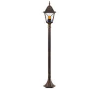BRILLIANT Lampe d'extérieur classique JANEL | noir/or | dimmable avec ampoule adaptée | lampe sur pied avec 1x douille E27 max. 60 Watt | hauteur 120cm | métal/verre | IP44