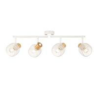 BRILLIANT lampe Giada spot tube 4 ampoules blanc/bois clair | 4x D45, E14, 25W, convient aux lampes à suspension non incluses | Têtes pivotantes | Convient aux lampes LED