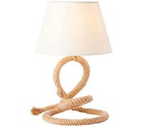 Brilliant lampe, lampe de table Sailor naturel/blanc, corde/textile, 1x A60, E27, 40W, lampes normales (non incluses), A ++