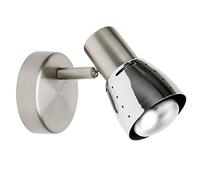 Brilliant Applique murale Lava – fer/chrome, 1×R50 E14 40W, tête pivotante