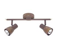 BRILLIANT lampe lave spot tube 2 flg cuivre vieilli | 2x R50, E14, 40W, adapté aux lampes à réflecteur (non incluses) | Échelle A ++ à E | Têtes pivotantes, Brown