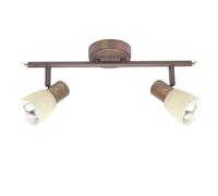 BRILLIANT lampe Luca spot tube 2 flg vieux cuivre/champagne | 2x R50, E14, 40W, adapté aux lampes à réflecteur (non incluses) | Échelle A ++ à E | Têtes pivotantes, Brown