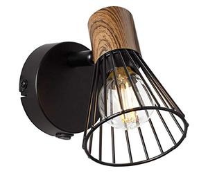 BRILLIANT lampe Manama spot mural interrupteur bois foncé/noir mat | 1x D45, E14, 18W, adapté aux lampes à suspension (non inclus) | Échelle A ++ à E | Avec interrupteur à bascule
