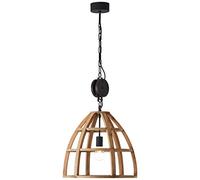 BRILLIANT lampe Matrix Nature suspension 47cm bois antique/corindon noir | 1x A60, E27, 60W, adapté aux lampes standard (non incluses) | Échelle A ++ à E | La chaîne peut être raccourcie