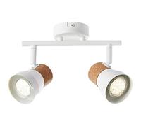 BRILLIANT lampe Moka spot tube 2 ampoules blanc mat/marron | 2x PAR51, GU10, 10W, adapté aux lampes à réflecteur (non incluses) | Échelle A ++ à E | Têtes pivotantes