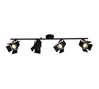 BRILLIANT lampe Movie Spot LED tube 4 lumières noir mat | 4x LED-PAR51, GU10, 5W lampes à réflecteur LED incluses, (380lm, 3000K) | Échelle A ++ à E | Têtes pivotantes