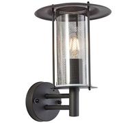 Applique murale extérieure noire BRILLIANT DETROIT | Applique murale extérieure sur pied IP44 | 1x douille E27 max. 20W | Métal/plastique
