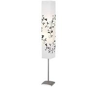 BRILLIANT lampe Nerva lampadaire fer/branche blanche/grise | 2x C35, E14, 40W, adapté aux bougies (non incluses) | Échelle A ++ à E | Avec pédale