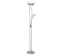 BRILLIANT lampe Ollie LED lampe de lecture surligneur fer/blanc | 1x SMD LED 18W intégré, 1600lm, 3000K | Projecteurs et bras de lecture réglables via variateur rotatif | Longueur de la ligne d