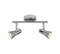 Brilliant Lampe Sanny LED Spot Tube 2 Lames Fer/Chrome | 2X LED-PAR51, GU10, 3W Lampes à réflecteur LED incluses, (250lm, 3000K) | Échelle A ++ à E | Têtes pivotantes, Argent