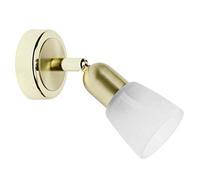 BRILLIANT lampe Sofia applique murale laiton/albâtre blanc | 1x D45, E14, 40W, adapté aux lampes à suspension (non inclus) | Échelle A ++ à E | Tête pivotante