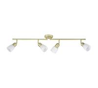 Brilliant lampe spot Sofia 4 lampes E14 40W laiton/blanc-albâtre D45 bras et têtes pivotantes