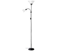 Brilliant lampe Spari bras de lecture uplighter noir/blanc | 1x A60, E27, 60W, adapté aux lampes standard (non incluses) | Échelle A ++ à E | Avec interrupteur à cordon