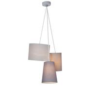 BRILLIANT lampe Trial suspension 3 lampe gris | 3x A60, E27, 40W, adapté aux lampes normales (non incluses) | Échelle A ++ à E | Réglable en hauteur/câble peut être raccourci
