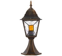 BRILLIANT Lampes d'extérieur JANEL | noir/or | style campagnard | dimmable avec ampoule adaptée | 1x douille E27 max. 60 W | métal/verre | IP44