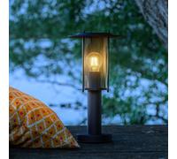 BRILLIANT Lampes d'extérieur noires DETROIT | éclairage de chemin à 40cm de hauteur | 1x E27 douille max. 20W | IP44 | métal/plastique